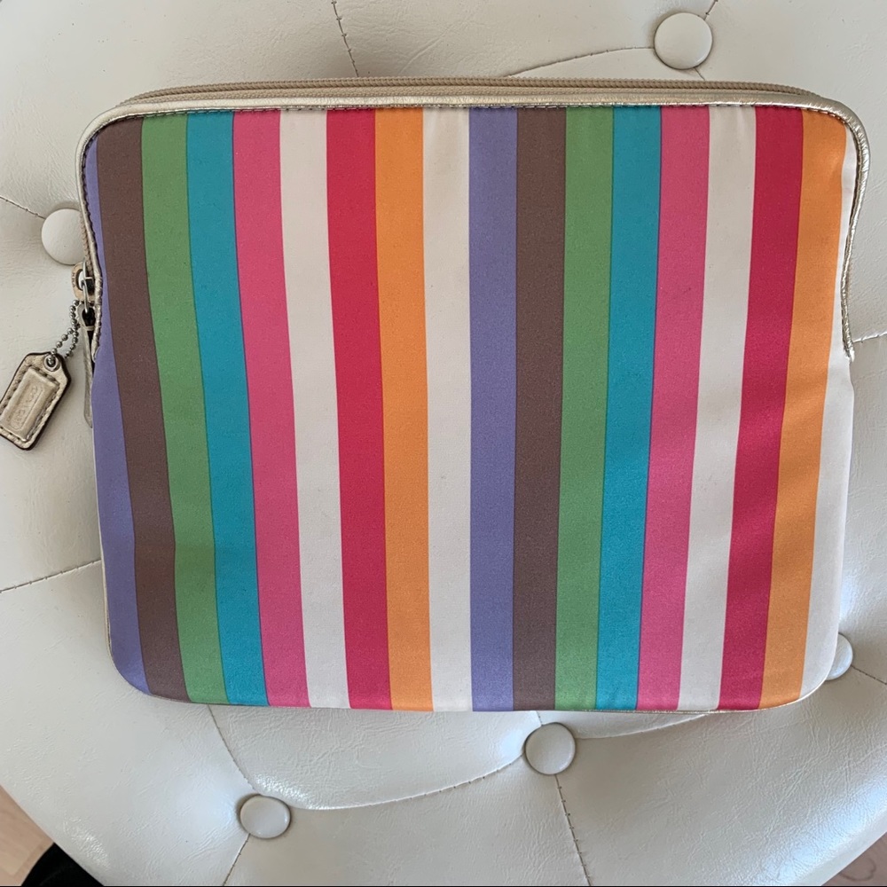 Coach Rainbow Stripe iPad Tablet Case Spring - Picture 3 of 3